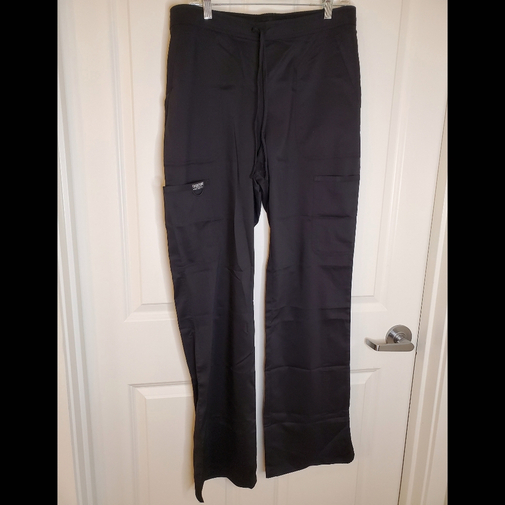 NWT *NEW* Cherokee Workwear Cargo Scrub Pants Modern Classic Size M Tall Black